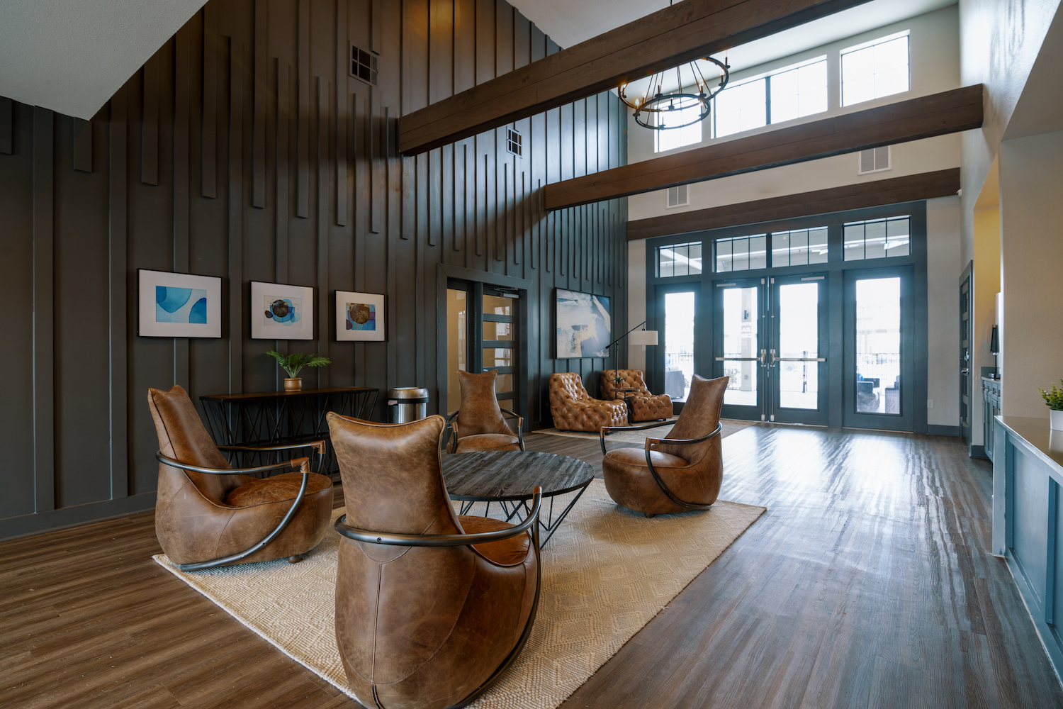 The clubhouse lounge at The Heights offers plenty of cozy corners to study, relax or connect with friends.