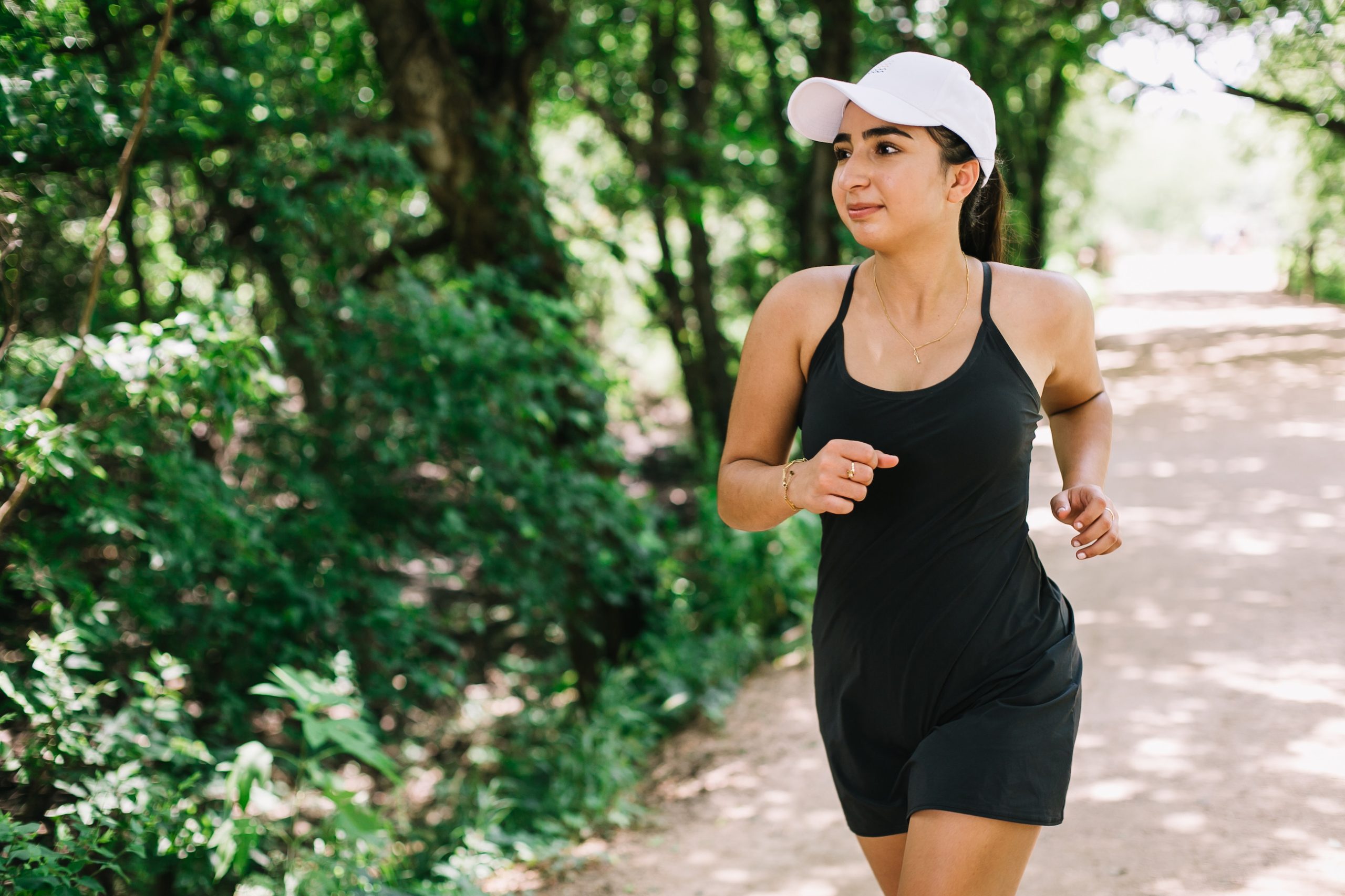Girl jogging in aggie park